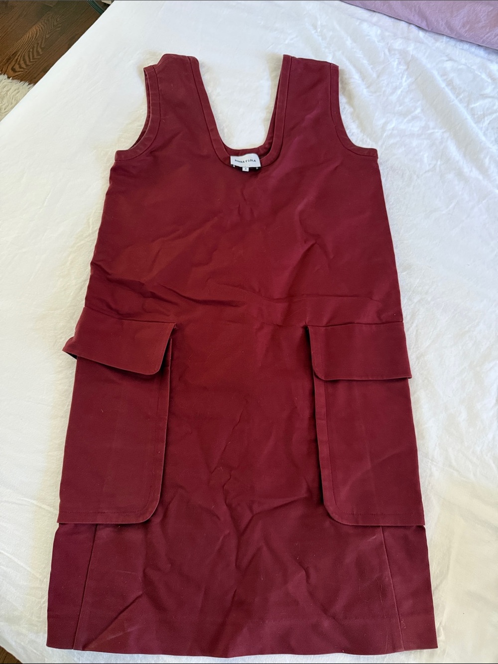 Bimbay Y Lola Women's Wine Red Sleeveless Pinafore Dress